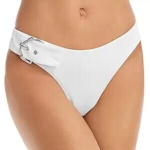 Revel Rey Iridescent White Hayes Belted Bikini Bottom Sz XL NWT